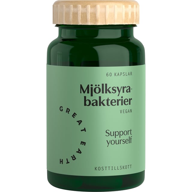 Great Earth Mjölksyrabakterier 60 kapslar | Vitaminer & kosttillskott - Kosttillskott för mage - Mjölksyrabakterier,Mage & tarm - Mjölksyratabletter | Apoteka