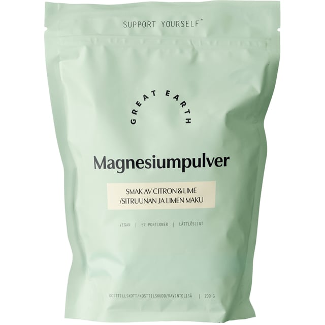 Great Earth Magnesiumpulver 200 gram | Vitaminer & kosttillskott - Vitaminer & mineraler - Magnesium | Apoteka