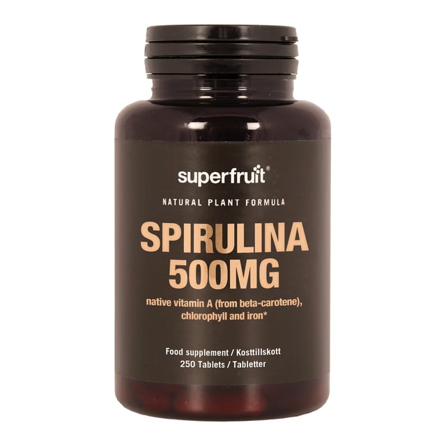 Superfruit Spirulina 500 mg 250 tabletter | Vitaminer & kosttillskott - Vitaminer & mineraler - A-vitamin,Vitaminer & kosttillskott - Vitaminer & mineraler - Multivitamin,Vitaminer & kosttillskott - Växtbaserade kosttillskott | Apoteka