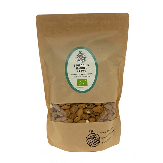 Powerfruits Mandel Eko Raw 500 g | Mat & dryck - Skafferi - Torkad frukt, nötter & frön,Mat & dryck - Snacks & godis - Naturgodis | Apoteka
