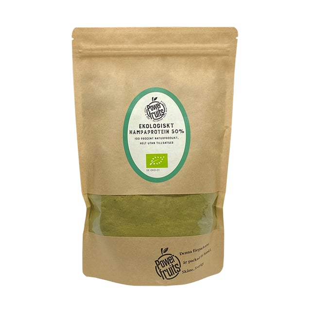 Powerfruits Hampaprotein 50 % Eko Raw 500 g | Träning - Proteintillskott - Proteinpulver - Veganskt proteinpulver | Apoteka
