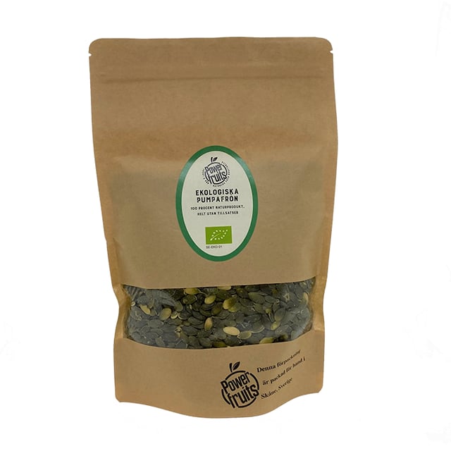 Powerfruits Ekologiska Pumpafrön 500g | Mat & dryck - Snacks & godis - Naturgodis,Mat & dryck - Skafferi - Torkad frukt, nötter & frön | Apoteka