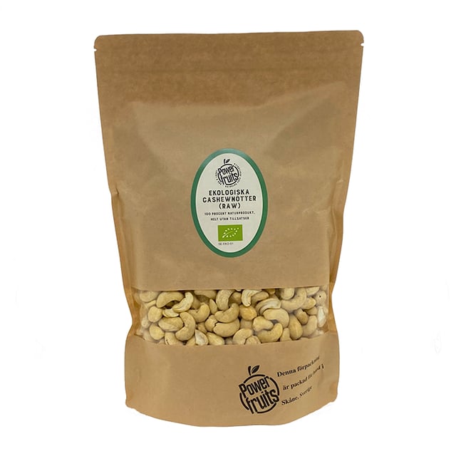 Powerfruits Ekologiska Cashewnötter 1000g | Mat & dryck - Snacks & godis - Naturgodis,Mat & dryck - Skafferi - Torkad frukt, nötter & frön | Apoteka