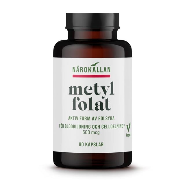 Närokällan Metylfolat 90 kapslar | Vitaminer & kosttillskott - Vitaminer & mineraler - B-vitaminer - Vitamin B9 Folsyra,Vitaminer & kosttillskott - Vitaminer & mineraler - B-vitaminer - B-vitaminkomplex | Apoteka