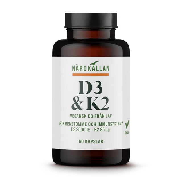 Närokällan D3 & K2 60 kapslar | Vitaminer & kosttillskott - Vitaminer & mineraler - K-vitamin,Vitaminer & kosttillskott - Vitaminer & mineraler - D-vitamin,Vitaminer & kosttillskott - Leder & muskler,Vitaminer & kosttillskott - Immunförsvar | Apoteka