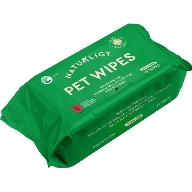 Naturligt Pet Wipes 72-pack