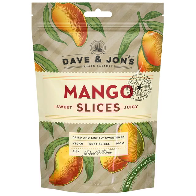 Dave & Jon´s Torkad Mango 100 g | Mat & dryck - Snacks & godis - Naturgodis,Mat & dryck - Skafferi - Torkad frukt, nötter & frön | Apoteka