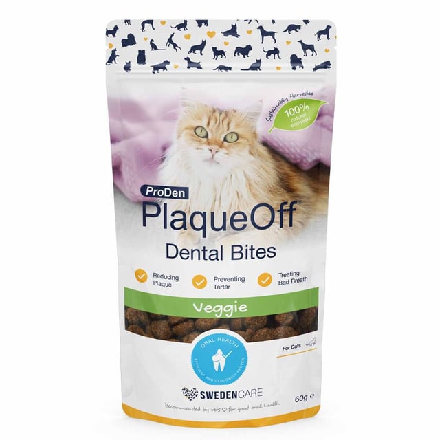 Swedencare Plaqueoff Dental Bites Cat 60 g | Djur - Munvård för djur - Munhälsa för djur,Djur - Djurgodis - Kattgodis & kattgräs | Apoteka