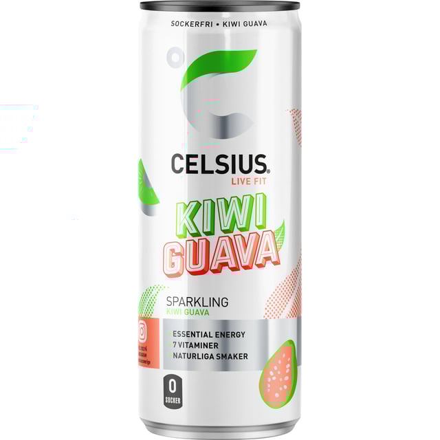 Celsius Live Fit Kiwi Guava 355 ml | Träning - Energigivande - Energidryck,Mat & dryck - Drycker - Funktionell dryck | Apoteka
