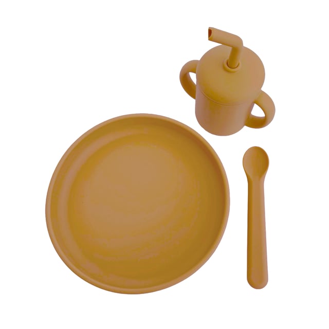 Summerville Matset Silikon Ockra 3 delar | Baby, barn & förälder - Mata - Pipmuggar & glas,Baby, barn & förälder - Mata - Barntallrikar & barnbestick | Apoteka