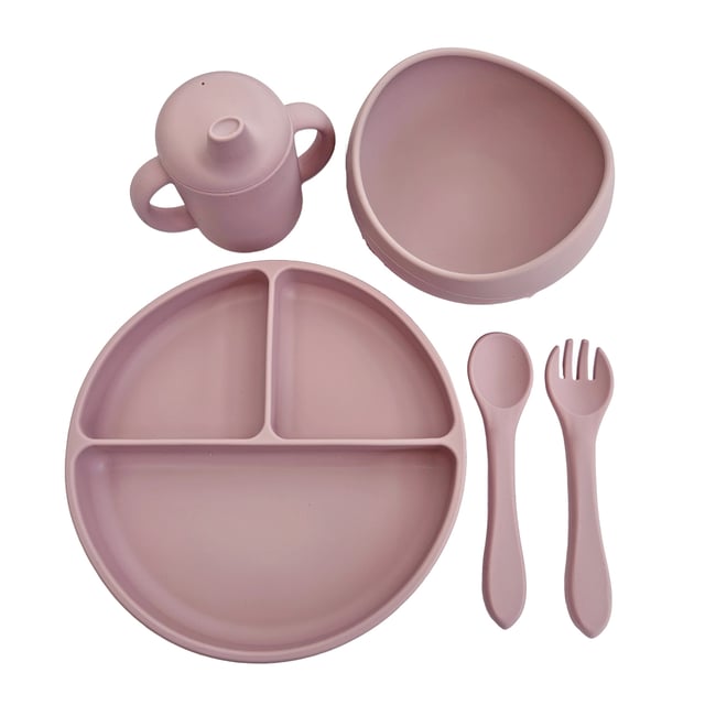 Summerville Matset Silikon Pale Mauve 5 delar | Baby, barn & förälder - Mata - Pipmuggar & glas,Baby, barn & förälder - Mata - Barntallrikar & barnbestick | Apoteka