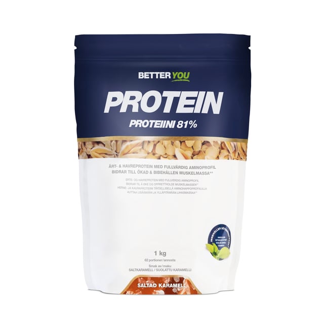 Better You Ärt- och havreprotein Salted Caramel 1kg | Träning - Proteintillskott - Proteinpulver - Veganskt proteinpulver | Apoteka