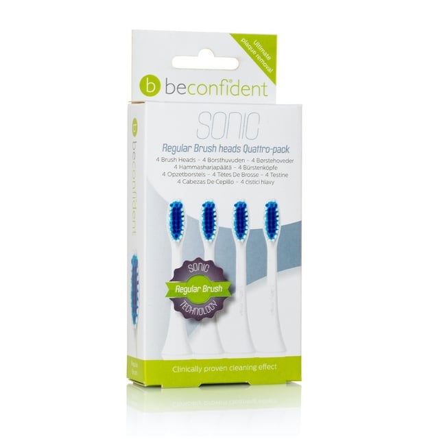 Beconfident Sonic Toothbrush Heads Regular White 4 st | Munvård - Tandborste - Tandborsthuvud | Apoteka