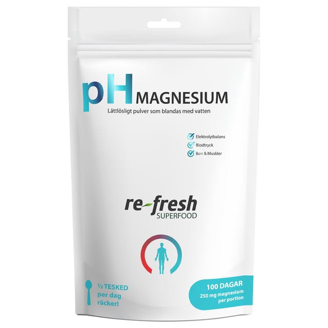 Re-fresh Superfood pH-Pulver Magnesium 100g | Vitaminer & kosttillskott - Vitaminer & mineraler - Magnesium | Apoteka