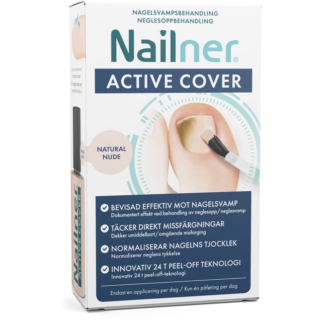 Nailner Active Cover Natural Nude 30 ml | Hudvård - Händer & fötter - Nagelvård - Nagelsvamp | Apoteka