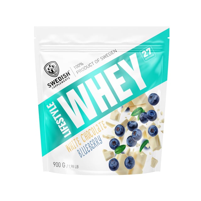 Swedish Supplements Lifestyle Whey White Chocolate Blueberry 900 g | Träning - Proteintillskott - Proteinpulver - Vassleprotein | Apoteka