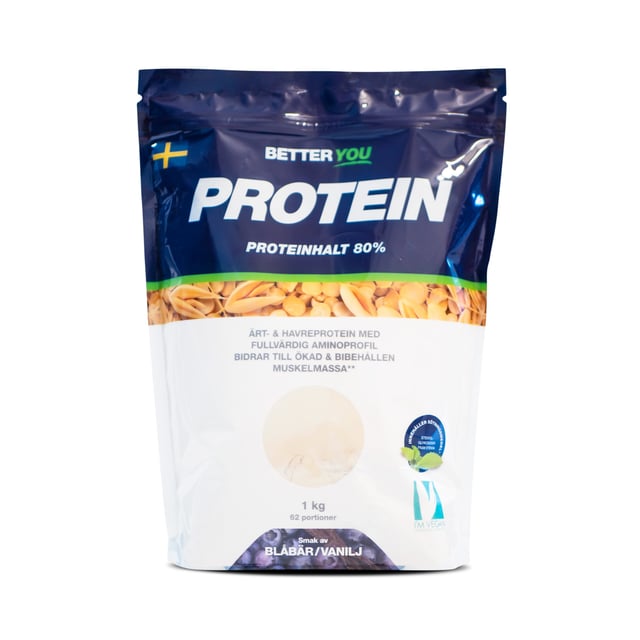 Better You Ärt- & Havreprotein Blåbär/Vanilj 1 st | Träning - Proteintillskott - Proteinpulver - Veganskt proteinpulver | Apoteka