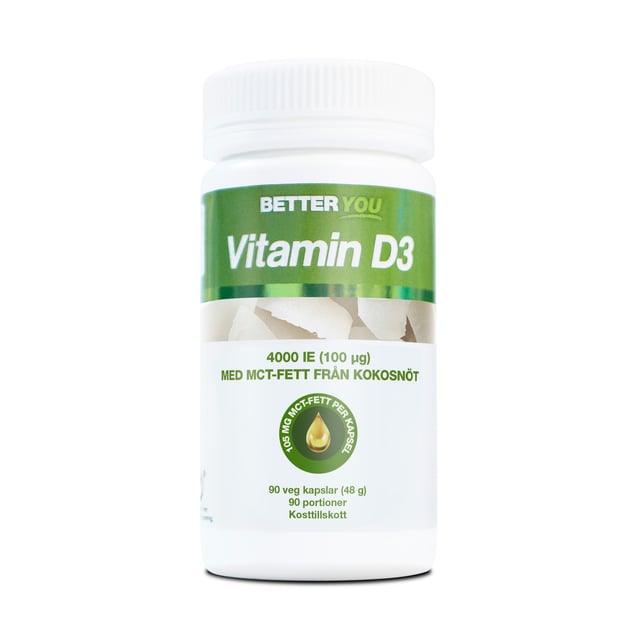 Better You Vitamin D3 4000 IE + Kokosolja 90 kapslar | Vitaminer & kosttillskott - Vitaminer & mineraler - D-vitamin,Vitaminer & kosttillskott - Immunförsvar | Apoteka