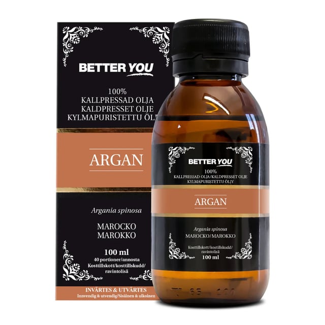 Better You Arganolja Kallpressad 100 ml | Hudvård - Kroppsvård - Kroppsolja - Ärr & bristningar,Vitaminer & kosttillskott - Vitaminer & mineraler - E-vitamin,Hudvård - Hudvård för män - Skäggvård,Hudvård - Ansiktsvård - Ansiktsolja | Apoteka