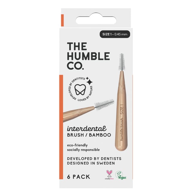 The Humble Co. Interdental Mellanrumsborste Bambu Stl 1 - 0,45 mm 6 st | Munvård - Mellanrumsrengöring - Tandpetare | Apoteka