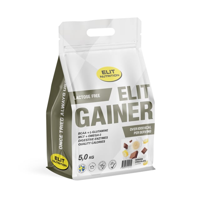 Elit Nutrition Gainer Laktosfri Banana Chocolate 5000 g | Träning - Proteintillskott - Proteinpulver - Vassleprotein | Apoteka
