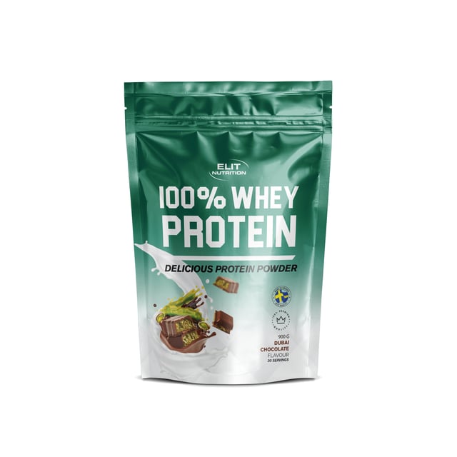 Elit Nutrition 100% Whey Dubai Chocolate 900 g | Träning - Proteintillskott - Proteinpulver - Vassleprotein | Apoteka