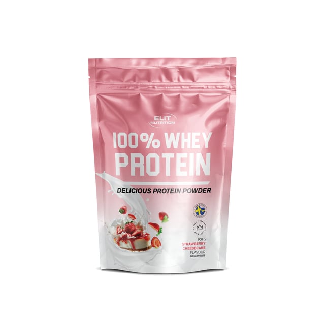 Elit Nutrition 100% Whey Strawberry Cheesecake 900 g | Träning - Proteintillskott - Proteinpulver - Vassleprotein | Apoteka