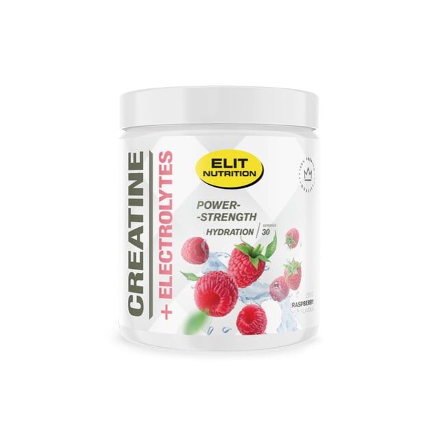 Elit Nutrition Kreatin + Elektrolyer Raspberry 300 g | Träning - Energigivande - Kreatin,Vitaminer & kosttillskott - Elektrolyter | Apoteka