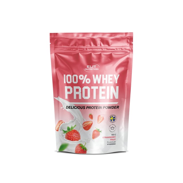 Elit Nutrition 100% Whey Strawberry Fruit 900 g | Träning - Proteintillskott - Proteinpulver - Vassleprotein | Apoteka