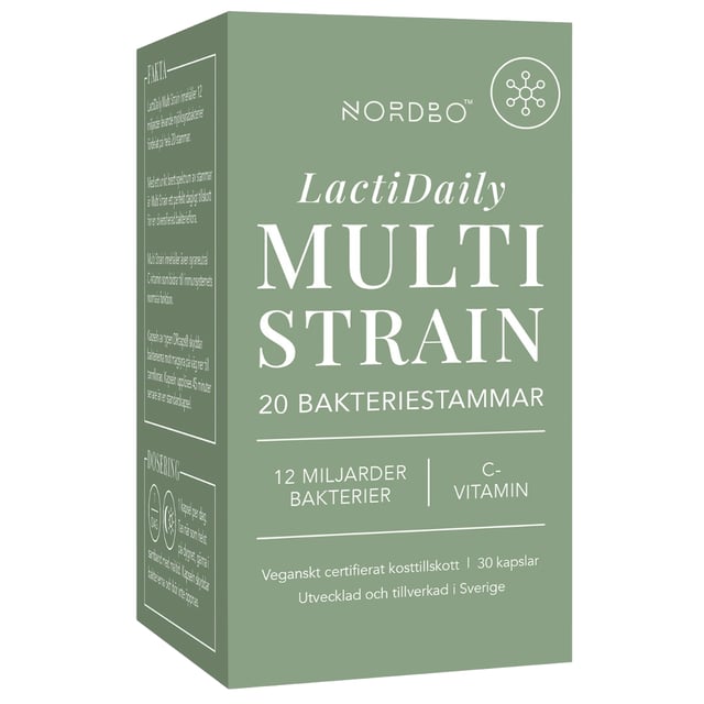 Nordbo LactiDaily Multi Strain 30 kapslar | Vitaminer & kosttillskott - Kosttillskott för mage - Mjölksyrabakterier | Apoteka