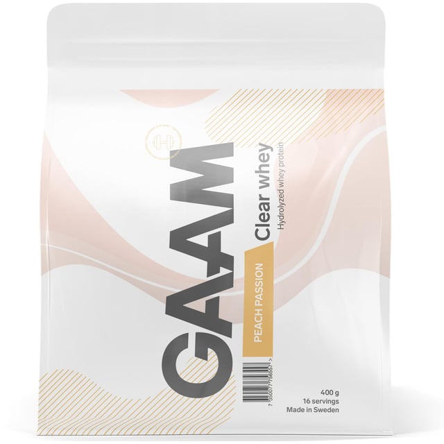 GAAM Clear Whey Peach Passion 400 g | Träning - Proteintillskott - Proteinpulver - Vassleprotein | Apoteka