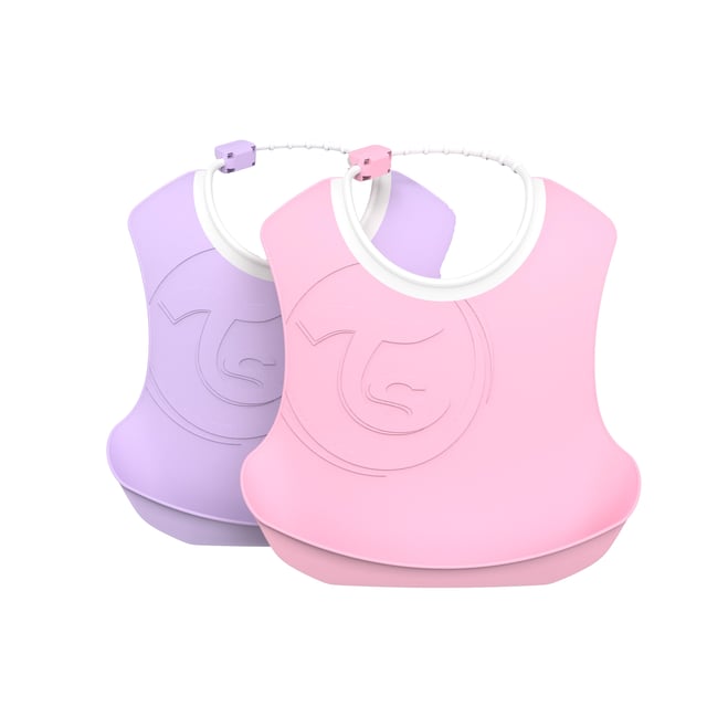 Twistshake Haklappar 2-pack Rosa & Lila