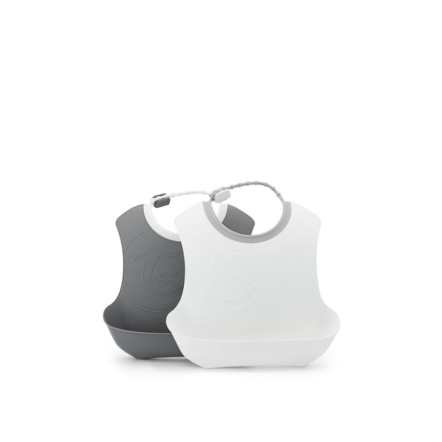 Twistshake Haklappar 2-pack Grå & Vit | Baby, barn & förälder - Mata - Haklappar | Apoteka