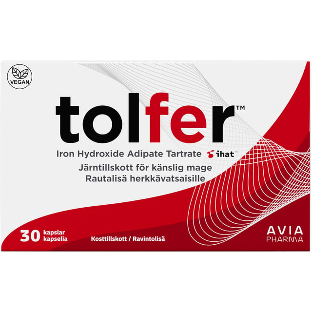 Tolfer Järn 30 mg 30 kapslar | Vitaminer & kosttillskott - Vitaminer & mineraler - Järn | Apoteka