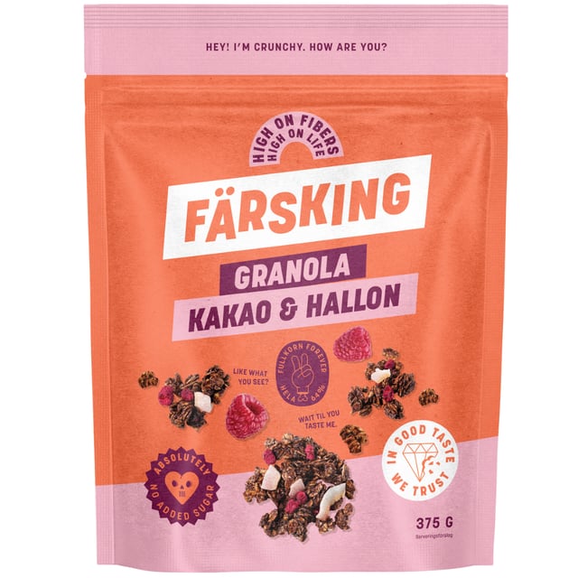 Färsking Granola Kakao & Hallon 375g