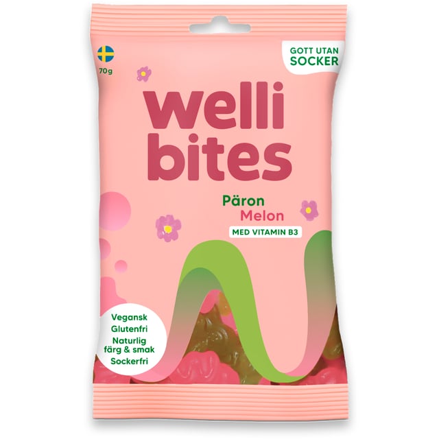 Wellibites Päron & Melon 70g | Mat & dryck - Snacks & godis - Godis | Apoteka