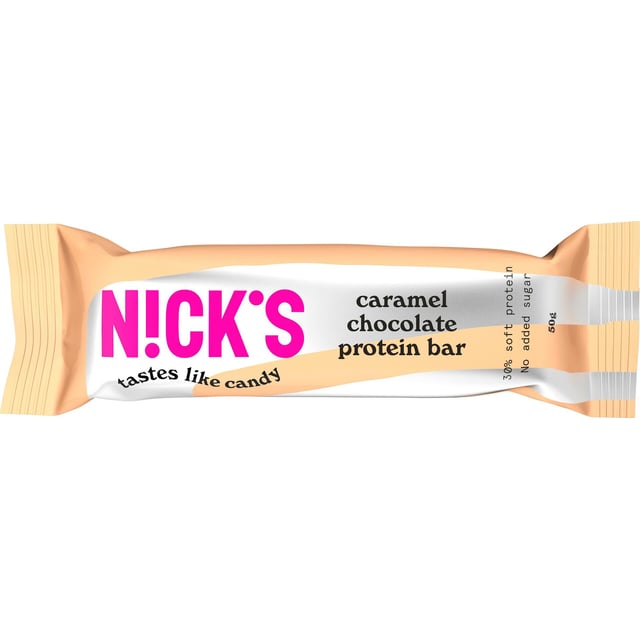 Nicks Caramel Chocolate Protein Bar 50 ml | Träning - Proteintillskott - Proteinbar,Mat & dryck - Bars - Proteinbars | Apoteka