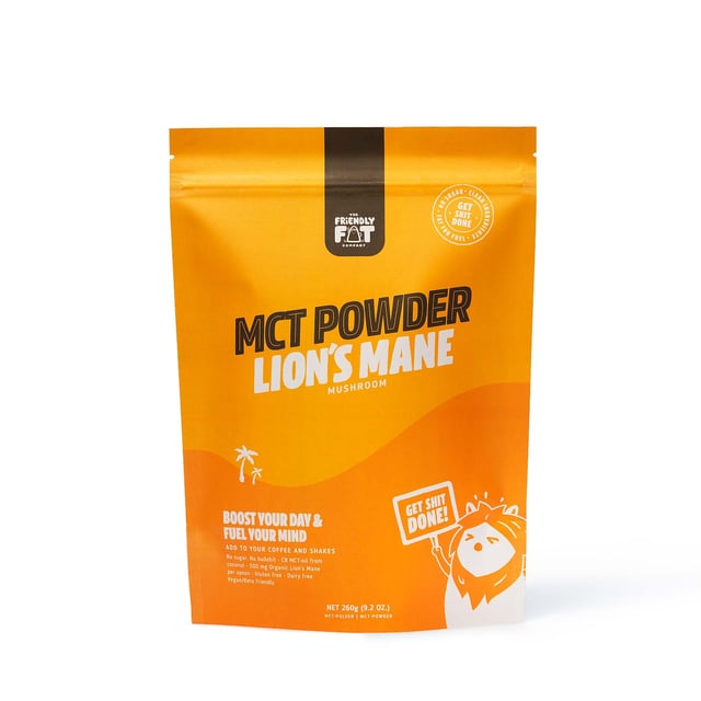 The Friendly Fat Company MCT-pulver Lions Mane 260 g | Vitaminer & kosttillskott - Kosttillskott med svampextrakt | Apoteka