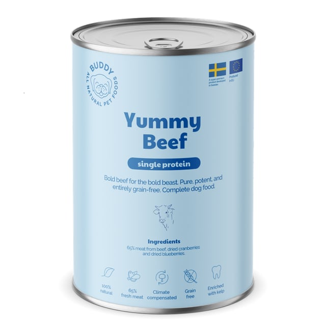 Buddy Pet Foods Yummy Beef 400 g | Djur - Djurfoder & tillskott - Foder & fodertillskott | Apoteka