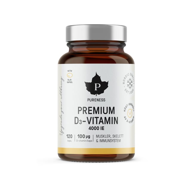 Pureness Premium D-vitamin 120 kapslar | Vitaminer & kosttillskott - Vitaminer & mineraler - D-vitamin,Vitaminer & kosttillskott - Immunförsvar | Apoteka