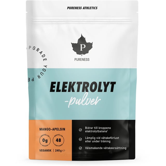 Pureness Elektrolytpulver Mango Apelsin 240g | Vitaminer & kosttillskott - Elektrolyter,Mage & tarm - Vätskeersättning,Träning - Vätskeersättning | Apoteka