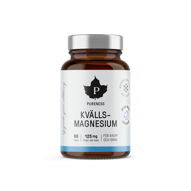 Pureness Kvällsmagnesium 60 kapslar | Vitaminer & kosttillskott - Vitaminer & mineraler - Magnesium | Apoteka