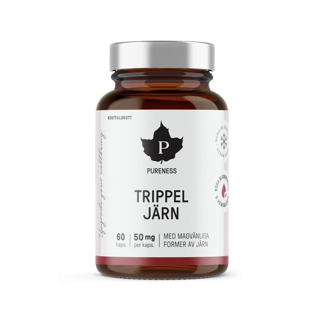 Pureness Trippel Järn 60 kapslar | Vitaminer & kosttillskott - Vitaminer & mineraler - Järn | Apoteka