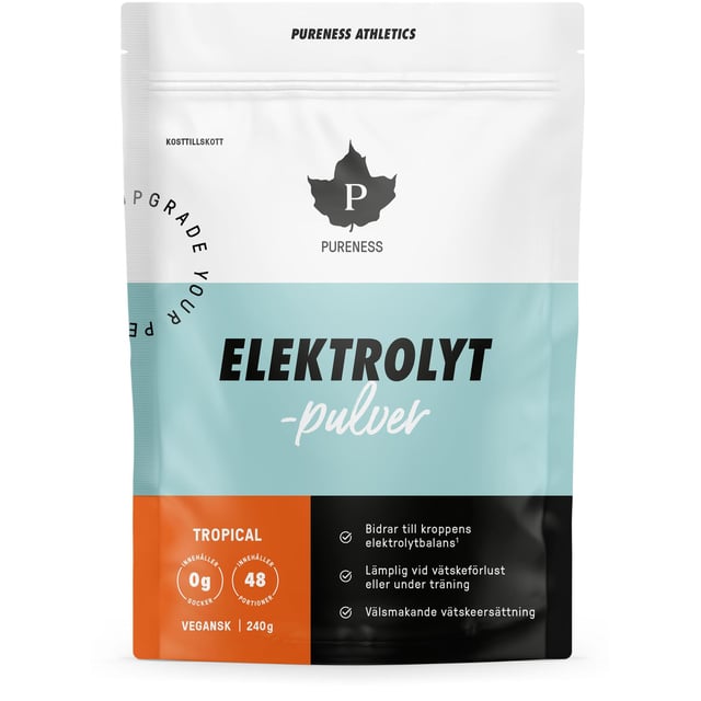Pureness Elektrolytpulver Tropical 240g | Vitaminer & kosttillskott - Elektrolyter,Mage & tarm - Vätskeersättning,Träning - Vätskeersättning | Apoteka