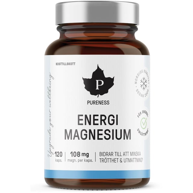 Pureness Energi Magnesium 120 kapslar | Vitaminer & kosttillskott - Vitaminer & mineraler - Magnesium | Apoteka