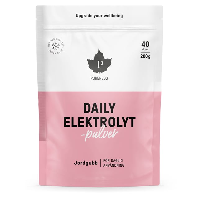 Pureness Daily Elektrolytpulver Jordgubb - 200 g | Vitaminer & kosttillskott - Elektrolyter | Apoteka