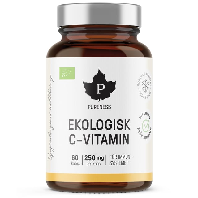 Pureness Ekologisk C-vitamin 60 kapslar | Vitaminer & kosttillskott - Vitaminer & mineraler - C-vitamin | Apoteka
