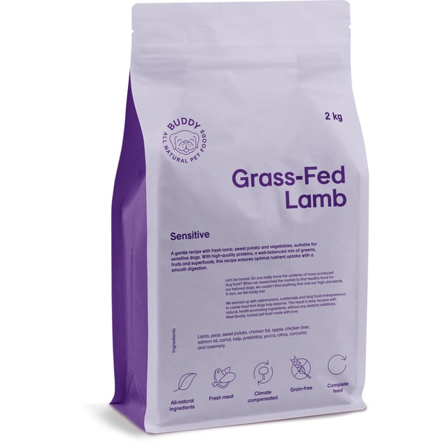 Buddy Pet Foods Grass-Fed Lamb 2 kg | Djur - Djurfoder & tillskott - Foder & fodertillskott | Apoteka