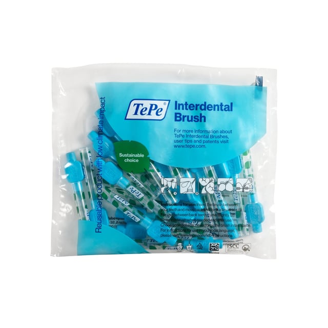 TePe Mellanrumsborste Blå 0,6 mm 20-pack | Munvård - Mellanrumsrengöring - Mellanrumsborstar | Apoteka