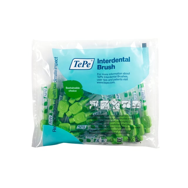 TePe Mellanrumsborste Grön 0,8 mm 20-pack | Munvård - Mellanrumsrengöring - Mellanrumsborstar | Apoteka